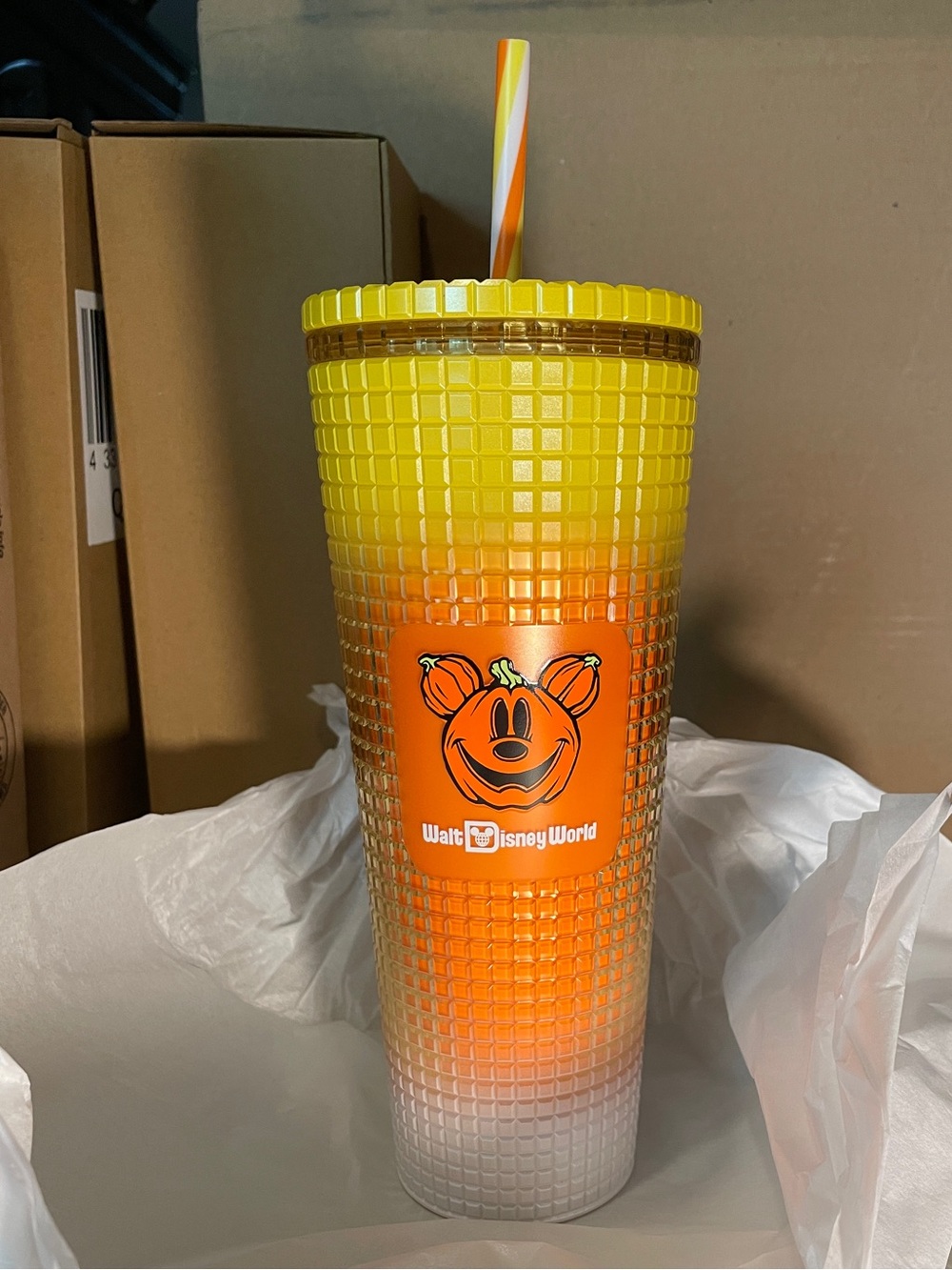 Starbucks x Walt Disney world Halloween Mickey Mouse candy corn tumbler